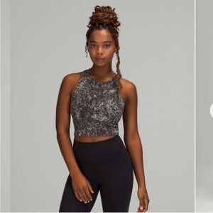 Lululemon Invigorate Training Tank Top Denim Wash Print White Opal 2